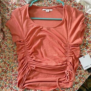Coral ruched O’Neill brand top, size medium